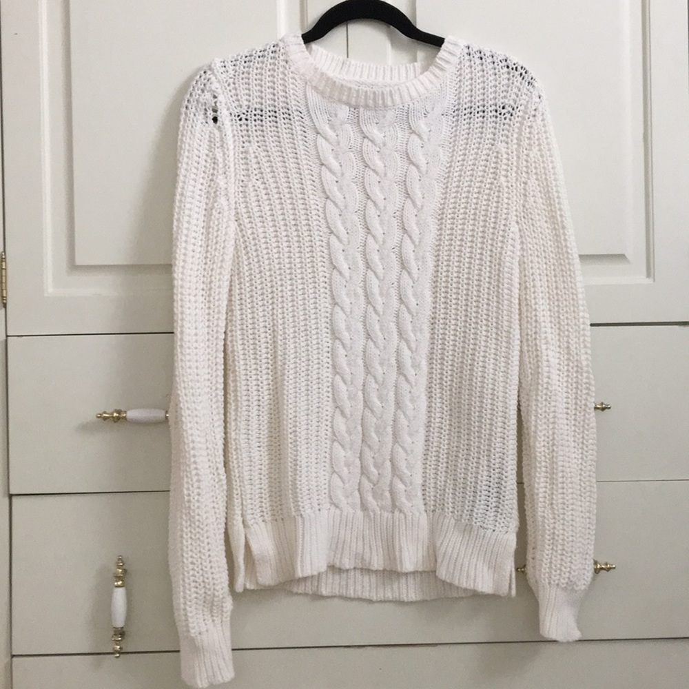 white knit nautica sweater